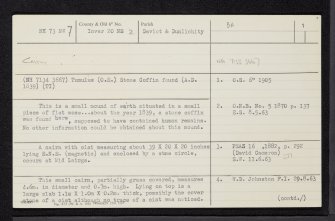 Midlairgs, NH73NW 7, Ordnance Survey index card, page number 1, Recto