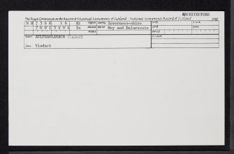 Moy, Aultnaslanach Viaduct, NH73SE 16, Ordnance Survey index card, Recto