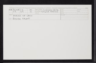 Mains Of Croy, NH74NE 14, Ordnance Survey index card, Recto
