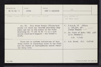 Cantraybruich, NH74NE 22, Ordnance Survey index card, Recto