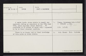 Culloden Station, NH74NE 24, Ordnance Survey index card, Recto