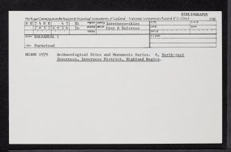 Balnabual, NH74NE 43, Ordnance Survey index card, Recto