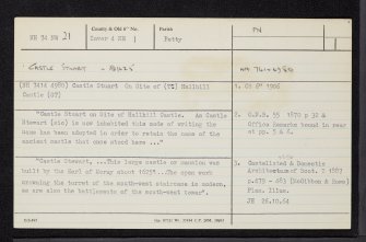 Castle Stuart, NH74NW 21, Ordnance Survey index card, Recto