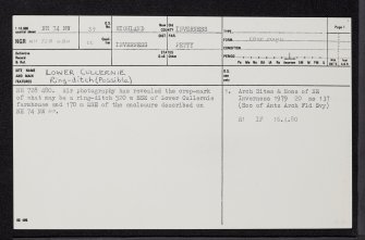 Lower Cullernie, NH74NW 39, Ordnance Survey index card, page number 1, Recto