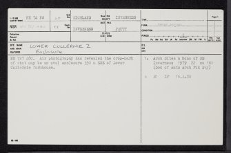 Lower Cullernie, NH74NW 40, Ordnance Survey index card, page number 1, Recto