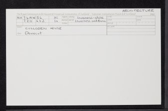 Culloden House, Loch Lann, NH74NW 54, Ordnance Survey index card, Recto