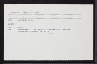 Culloden House, Loch Lann, NH74NW 54, Ordnance Survey index card, Recto