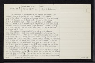 Balnuaran Of Clava, North-East, NH74SE 1, Ordnance Survey index card, page number 2, Verso