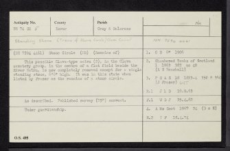 Clava, NH74SE 5, Ordnance Survey index card, Recto