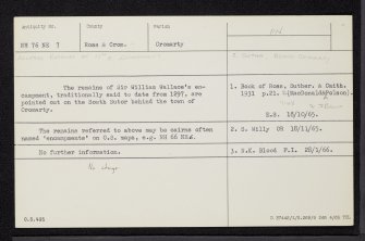 South Sutor, NH76NE 7, Ordnance Survey index card, Recto