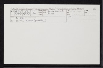Balnabruaich, NH76NE 13, Ordnance Survey index card, Recto