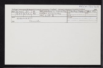 Cromarty, The Paye, Gaelic Chapel, NH76NE 37, Ordnance Survey index card, Recto