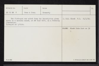 Blackstand, NH76SW 8, Ordnance Survey index card, page number 2, Verso