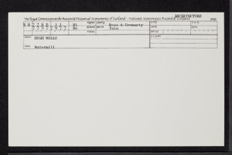 Tain, Hartfield Road, High Mills, NH77NE 11, Ordnance Survey index card, Recto