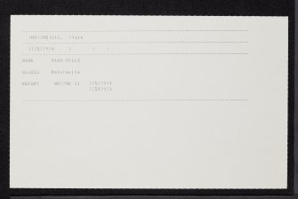 Tain, Hartfield Road, High Mills, NH77NE 11, Ordnance Survey index card, Recto