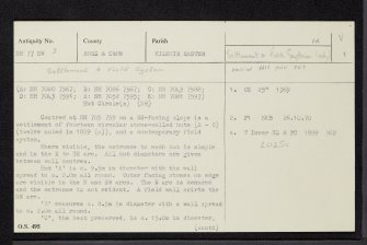 Kinrive, NH77NW 3, Ordnance Survey index card, page number 1, Recto