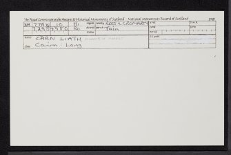 Carn Liath, NH77NW 10, Ordnance Survey index card, Recto
