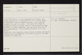 Driminault, NH77NW 11, Ordnance Survey index card, Recto