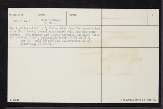 Milntown Castle, NH77SE 1, Ordnance Survey index card, page number 2, Verso