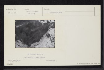 Milntown Castle, NH77SE 1, Ordnance Survey index card, Recto