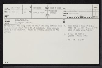 Polnicol, NH77SE 6, Ordnance Survey index card, page number 1, Recto