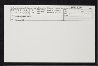 Barbaraville, Pollo Farm, Watermill, NH77SW 12, Ordnance Survey index card, Recto