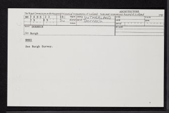 Dornoch, General, NH78NE 23, Ordnance Survey index card, Recto