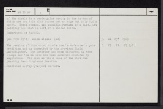 Carriblair, NH78NW 1, Ordnance Survey index card, page number 2, Verso