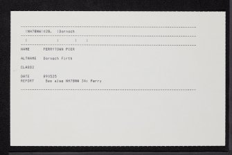 Meikle Ferry, Pier, NH78NW 28, Ordnance Survey index card, Recto
