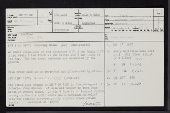 Edderton, NH78SW 3, Ordnance Survey index card, page number 1, Recto