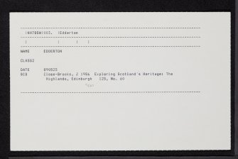 Edderton, NH78SW 3, Ordnance Survey index card, Recto
