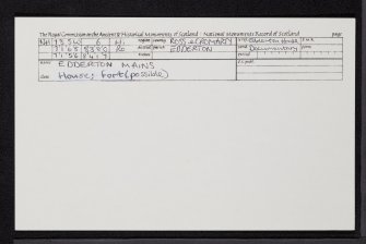 Edderton Mains, NH78SW 6, Ordnance Survey index card, Recto