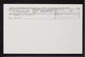 Carn A' Chait, NH78SW 7, Ordnance Survey index card, Recto