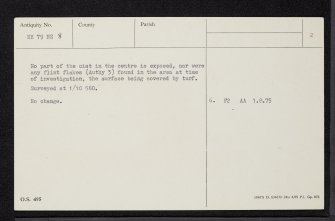 Golspie-Lairg Road, NH79NE 8, Ordnance Survey index card, page number 2, Verso
