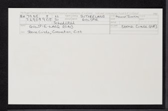 Golspie-Lairg Road, NH79NE 8, Ordnance Survey index card, Recto