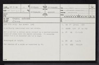 Cnoc Odhar, NH79NE 12, Ordnance Survey index card, page number 1, Recto