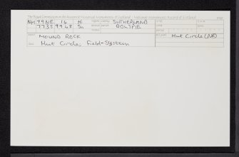 Mound Rock, NH79NE 16, Ordnance Survey index card, Recto