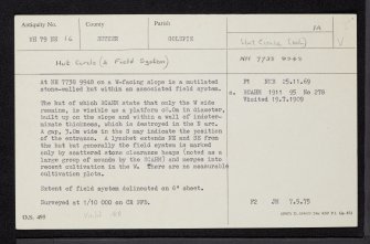 Mound Rock, NH79NE 16, Ordnance Survey index card, Recto