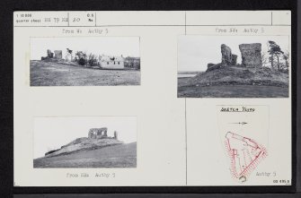 Skelbo Castle, NH79NE 20, Ordnance Survey index card, Recto