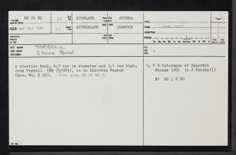 Torboll, NH79NE 37, Ordnance Survey index card, page number 1, Recto