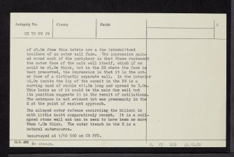 Torri Falaig, NH79NW 18, Ordnance Survey index card, page number 2, Verso