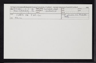 Carn An Fheidh, NH79SE 1, Ordnance Survey index card, Recto