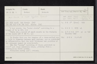 Skelbo Wood, NH79SE 11, Ordnance Survey index card, Recto