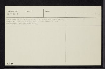 Gablon, Ospisdale, NH79SW 3, Ordnance Survey index card, page number 2, Verso