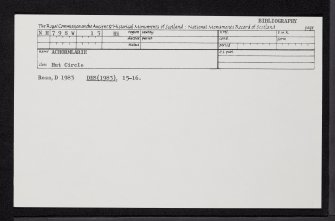 Achormlarie, NH79SW 13, Ordnance Survey index card, Recto