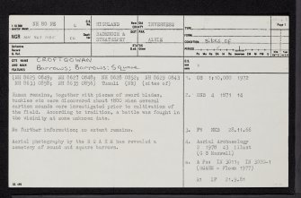 Croftgowan, NH80NE 6, Ordnance Survey index card, page number 1, Recto