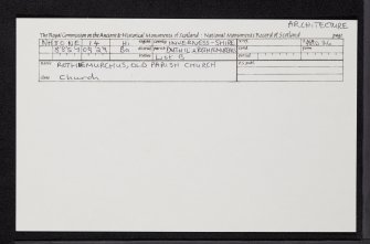 Rothiemurchus, Old Parish Church And Burial-Ground, NH80NE 14, Ordnance Survey index card, Recto