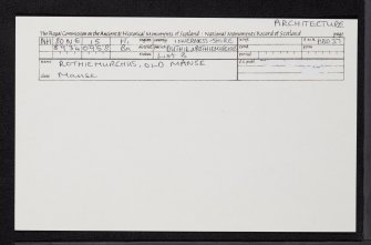 Rothiemurchus, Church Of Scotland, Old Manse, NH80NE 15, Ordnance Survey index card, Recto