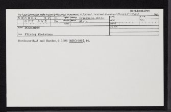 Dunachton, NH80SW 22, Ordnance Survey index card, Recto