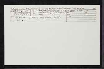 General Wade's Military Road, NH82NW 17, Ordnance Survey index card, Recto